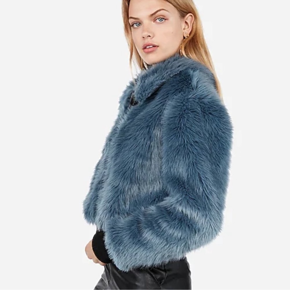 Express Faux Fur Bomber Jacket